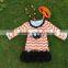 2015 kids halloween dress kids boutique dress girls spider dress orange chervon dress with necklace and headband