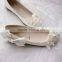 White bow-tie bridesmaid shoes pearl handmade flower wedding dress dress ladies' shoes WS013