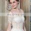 ED Off Shoulder Short Sleeve Lace Appliques Ivory Tulle A Line Women Wedding Dress