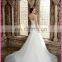CE495 Sexy V-Neck Backless Appliqued Lace Fitted Mermaid White Tulle Beijing Wedding Dress