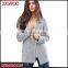 Custom Outdoor Casual Notch Lapel Open Front 70% Cotton Coats Textured Lady Woman Winter Coat