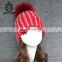 2017 New Trendy Winter Women Handmade Pompoms Cap Bobble Beanies Fur PomPom Hat