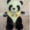 lovely plush panda toys with t-shirt print logo soft plush panda toy with dress
