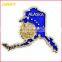 Customized Alaska Flag Pin, American State Shape of Alaska Lapel Pin