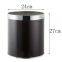 Waste Bins, Round Spray Paint Stainless Steel Trash Can with Ring - Small Metal Trash Bin Without Lid-Office,Home,Hotel-Waste Basket,Dustbin,Garbage Bin-11L