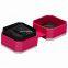 Octagonal cardboard ring jewelry box red texture paper gift box with custom gold foil logo