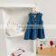 2020 autumn children's new style Korean girl kids denim vest skirt