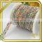 Wholesale rainbow rhinestone chain belt hotfix resin beads trims for shoes bags FHRS-037