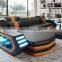 Modern living room furniture led lighting sectional sofas l shape corner sofa bed