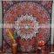 Indian Tapestry Cotton Mandala Star Print Black-Brown Vintage Wall Hanging Tapestries Throw Bedsheet