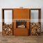 Wood Burning Corten Steel Freestanding Outdoor Fireplace