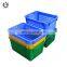 Plastic Opaque Porous Blue Basket Collapsible Storage Folding Crate Stackable Plastic Turnover Basket