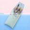 Pink wooden handle synthetic private label Nylon Hair Makeup brush set For ladies make up tool 8pcs