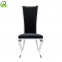 high back armrest gold stainless steel metal PU leather royal king throne dining chair