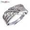 Super Delicate New Wedding Band Best Buy Zirconia Crystal Contrast Party Ring