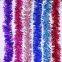 Factory-Supplied 2m Thick Stripe Tinsel Garlands - Three-Layer for Weddings & Christmas Decor
