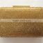 beige gold velvet lining crystal stone evening bag made in China