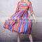 new arrival women summer fashion Striped Colorful dresses for girls of 10 years old, designer dresses, turkish evening