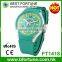 FT1418_GR Women charming green rubber strap special dial quartz movement analog wristwatch