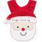 Green Christmas Embroidered Baby Bib/Latest Wholesale Soft Cotton baby christmas bibs