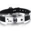 Wholesale Cheap 12 Constellations cool silicone bracelet with stainless steel