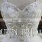 Real Sample Cap Sleeve Appliqued Lace Beaded Crystal Ball Gown Wedding Dresses