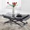 L808H Glass Table - Extendable Size And Height, Glass Metal Dining Coffee Table
