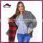 Women's Thick Napped Checked Knit Winter Scarf