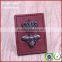 Red jeans synthetic metal crown leather patch label