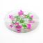 Hand Painted Round Food Rrade Clear Glass Plate With Flower Design