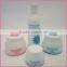 high quality customized empty double wall plastic cosmetic cream jar with lid, pink pp round cosmetic jar silk screen