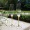 220ml Set of 2 Tableware Drinking Wine Glass Golden Champagne Flutes
