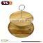 2 tier wood food tray hot sale rotatable fruit tray