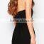 Plain black slim fit tube dress backless long evening dress