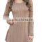 Womens Crew Neck Long Sleeve Causal Knitted Sweater Tunic Dresses