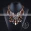 high quality vintage acrylic rhinestone chunky statement necklace tin alloy fashion women pendant necklace 6390098
