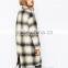 women wool Coat in Check black and white check wool coat winter