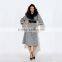 Pretty steps 2015 womens grey winter jacket with fur collar trim