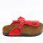 2015 red flip-flops cork outsole lady leather sandal shoes