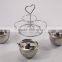 3 Pcs Compartments Stainless Steel Spice Jar With Rack/lid/ Spoon