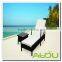 Audu Napoli Black Rattan Sun Loungers With Wood handle