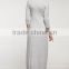 Long bridesmaid dress V Neck High Waist Knot Maxi Dress 3/4 Sleeve muslim long dress Women