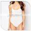 White color spaghetti strap backless sleeveless cheap bodysuit for woman