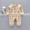 Wholesale new born snap buttons small house printed cotton jumpsuit