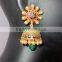 Jhumka Enamel polki gold tone dangler EARRINGS
