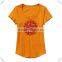 100% combed cotton feminine fit scoop-neck T-shirt screen printing customized for women fitness wholesale