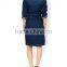 Acid washed women long sleeve formal work dress, girls casual denim dress fashion dress