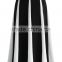 Color-block box pleats stripes women elegant long skirts