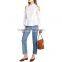 Summer Newly Design White Womens Tops Blouses