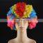 Yellow and Green Cheap Fan Synthetic Wig soccer Fans Wig